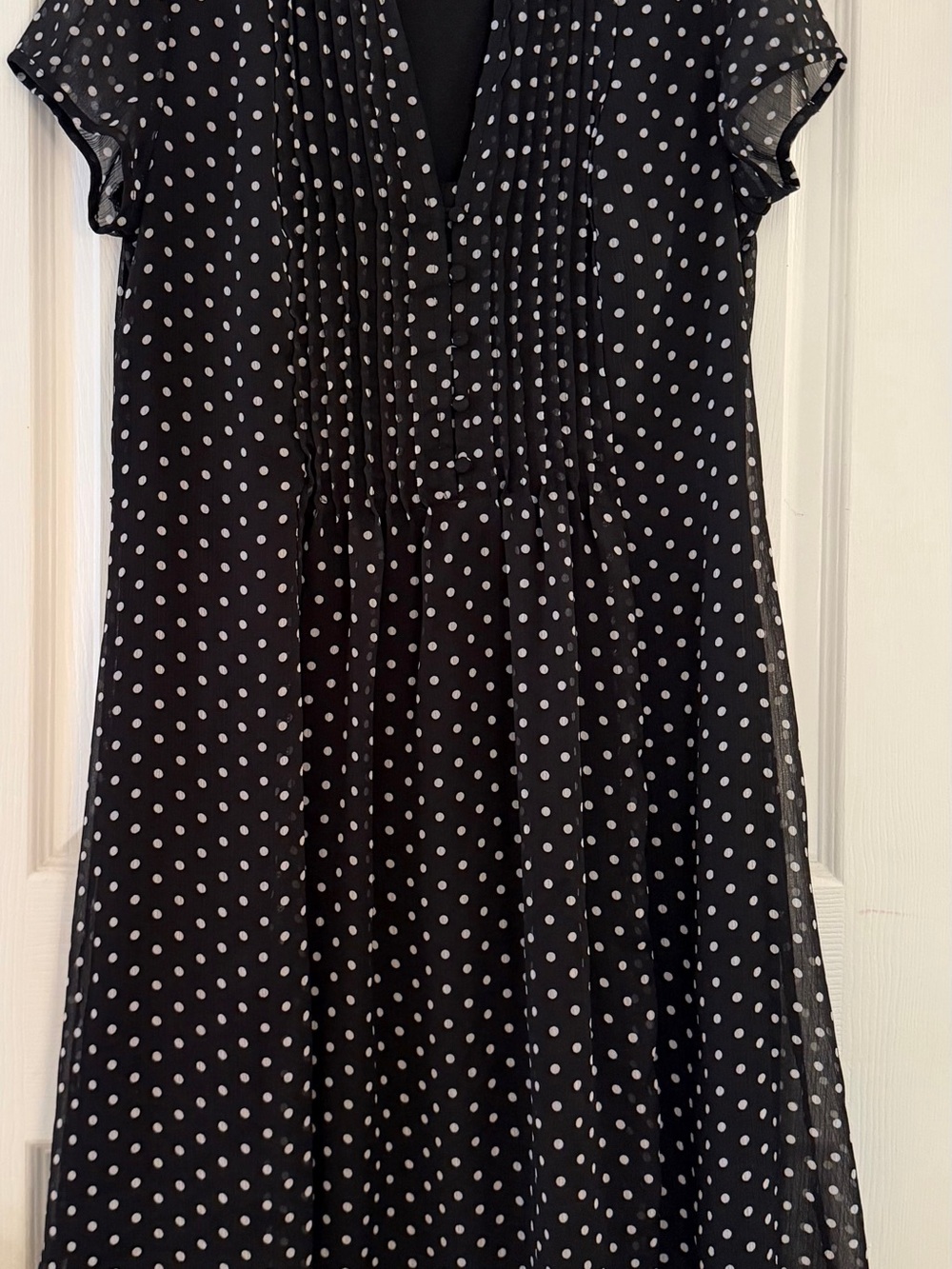 MSK Black Dress with White Polka Dots